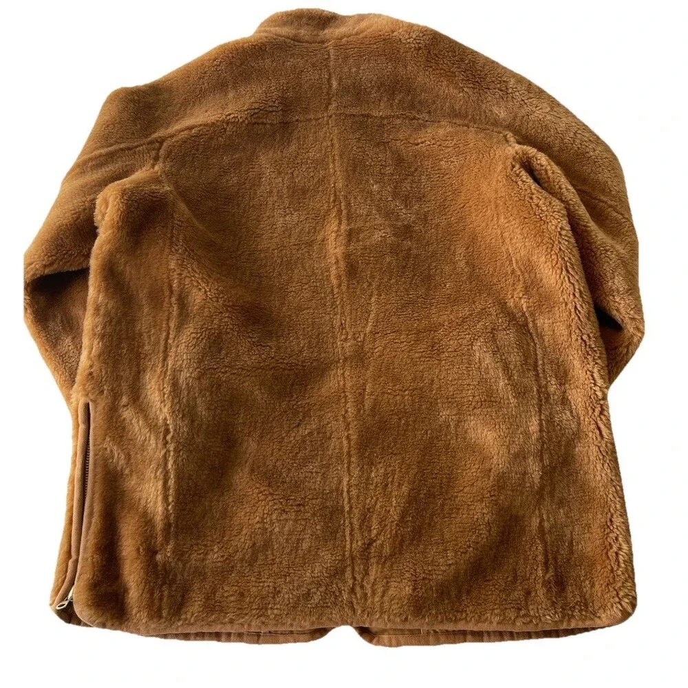 J.Crew Zip Up Plush Fleece Coat Women’s XL Brown Jacket J9064 NWT New
